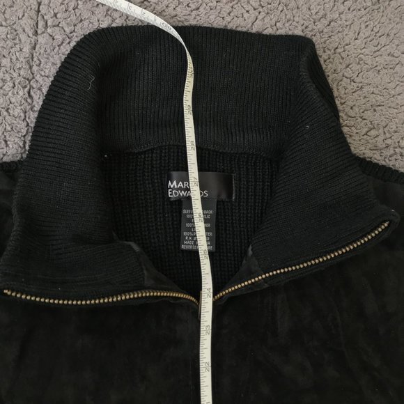 NWT Marc Edwards Mens Leather Suede Sweater Sz L - Picture 6 of 8